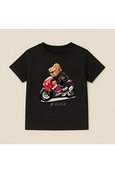 SVART WEAR Παιδικό και εφηβικό μπλουζάκι με στάμπα αρκουδάκι, βαμβακερό, με κ...