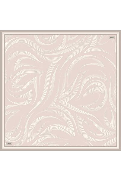 Levidor Beige Soft Wave Patterned Twill Silk Scarf