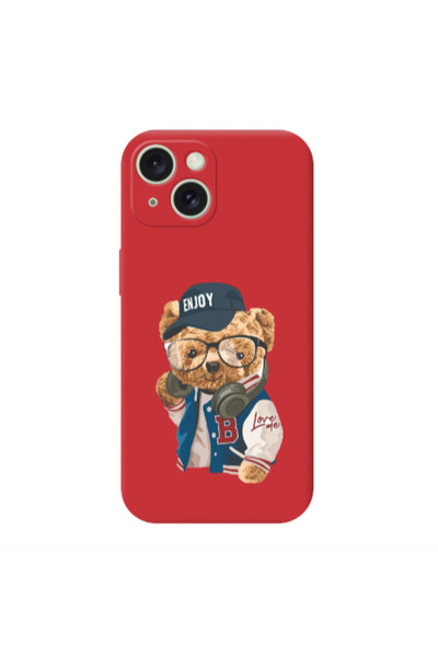 Other Apple iPhone 15 Plus Enjoy Red Colored Silicone TPU Θήκη