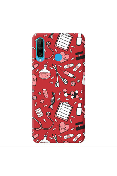 Other Huawei P30 Lite Laboratory Red Colored Silicone TPU Θήκη