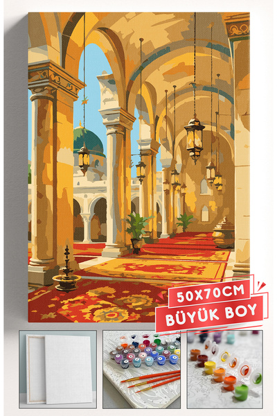 Akihabara Sayılarla Boyama Hobi Seti Çerçeveli Numaralı Tuval Fırça Boya Dahi...