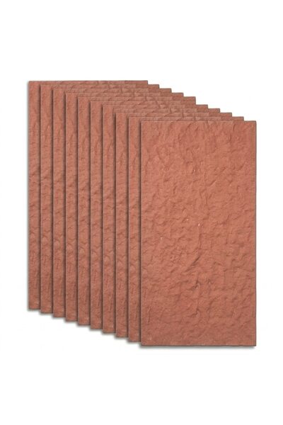 NEXTLY Set de 6 plăci decorative din ipsos 60x120 cm, Roșu cărămiziu, Pentru ...