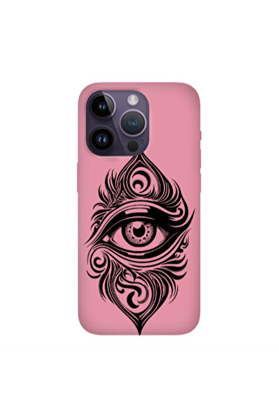 Other Apple iPhone 14 Pro Max Eye patterned drawing Pink Colored Silicone TPU...