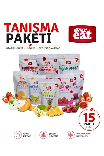 EverEat 15'li Tanışma Paketi Freeze Dry Meyve Cipsi Seti - Popüler Karışık Çı...