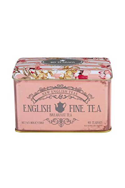 New English Teas English Fine Tea Breakfast Vintage Floral Tin Box Shabby Chi...