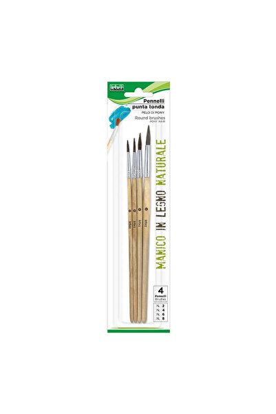 Lebez Set of 4 round pure bristle brushes 81776