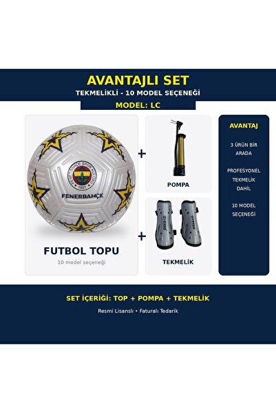 Fenerbahçe Lisanslı Futbol Topu Pompalı Tekmelikli Avantajlı Set 5 Numara 10 ...