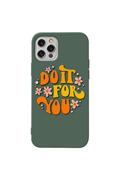 Other Apple iPhone 12 Pro Max Do it For You Dark Green Colored Silicone TPU Θήκη