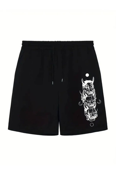 bellanova Hanangiyim Black Shorts Printed Comfortable Fit Elastic Waist Daily...