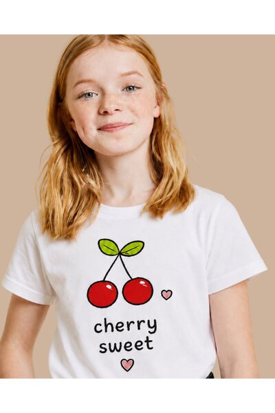 Re-clo تي شيرت للأطفال من الجنسين مطبوع عليه CHERRY SWEET، مصنوع من قماش عضوي...