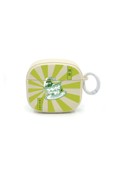 usezenai AirPods 4. Generation Compatible Matcha Wave Design Cream Gift Case