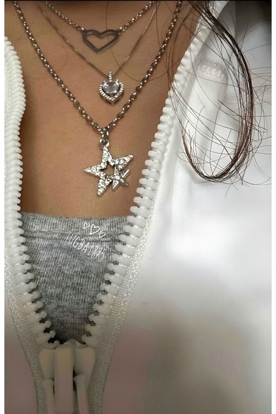 KİRAZ ÇİÇEĞİ JEWELRY Çelik kore tarzı galaxy kolye