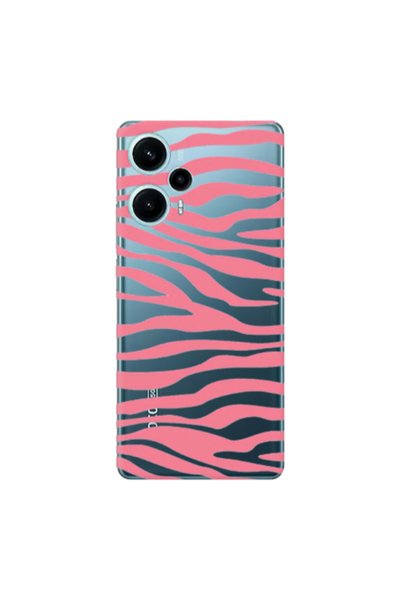 Other Xiaomi Poco F5 Pink Zebra Transparent Silicone TPU Θήκη