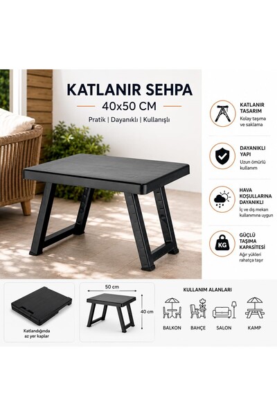 zeysahome KATLANIR SEHPA PRATİK DAYANIKLI KULLANIŞLI BALKON BAHÇE SALON KAMP ...