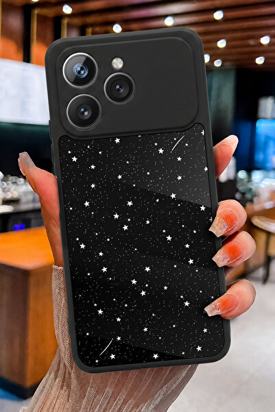 TECNO Spark 40 Uyumlu Kayan Yıldız Gecesi Desenli Parlak Baskılı Kamera Korum...
