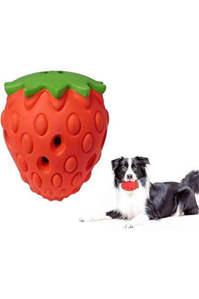 Arabest Dog Chew Toy,Strawberry Scented Rubber Treats Dispenser,Interactive,f...