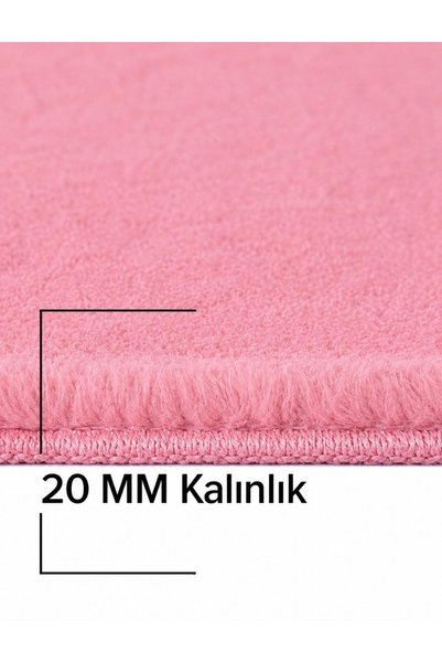EKN BEĞENDİ HOME Bathroom Mat Toilet Set 3-Piece Shaggy 80X80 Round/50X54/36X45