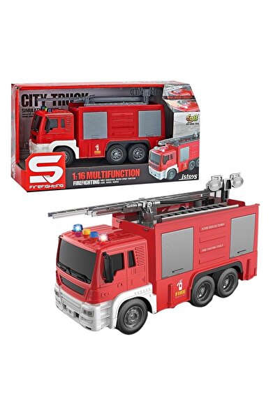 Askato Camion de pompieri, Askato, Lumini/Sunete, Plastic, Scara 1:16, Multic...