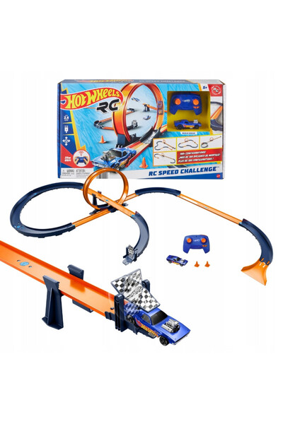 mattel Set De Masini Teleghidate, Mattel, Speed Challenge, Set De Piste Cu Pe...