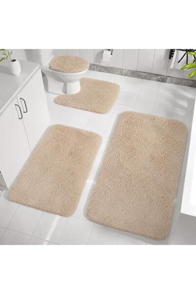 EKN BEĞENDİ HOME Kaymaz Taban Yıkanabilir Peluş Post 4’lü Banyo Halı Paspası ...