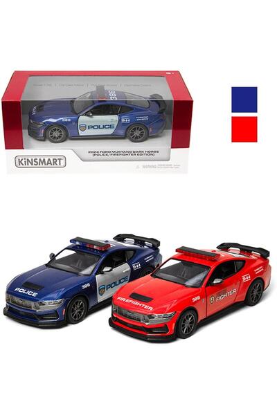 Kinsmart Model auto metalic Ford Mustang Dark Horse Police, cu mecanism Pull ...