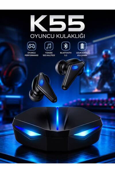 kawigo K55 Oyuncu Kulaklığı Bluetooth 5.4 TWS Kablosuz Kulaklık 65ms Düşük Ge...