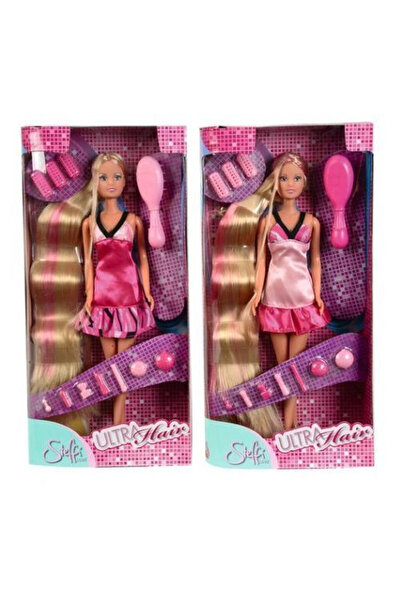 Simba Papusa Steffi Ultra Hair, cu par lung, set cu accesorii de coafat, Mult...