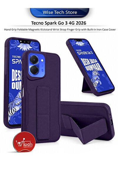 Wtech Tecno Spark Go 3 4G 2026 Hand Grip Foldable Magnetic Kickstand Wrist St...