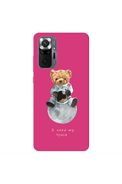 Other Xiaomi Redmi Note 10 Pro 4G Bear in space Fuchsia Colored Silicone TPU ...