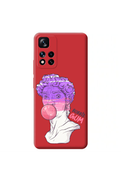 Other Xiaomi Redmi Note 11 Pro 5G Pin Bubble Red Colored Silicone TPU Θήκη