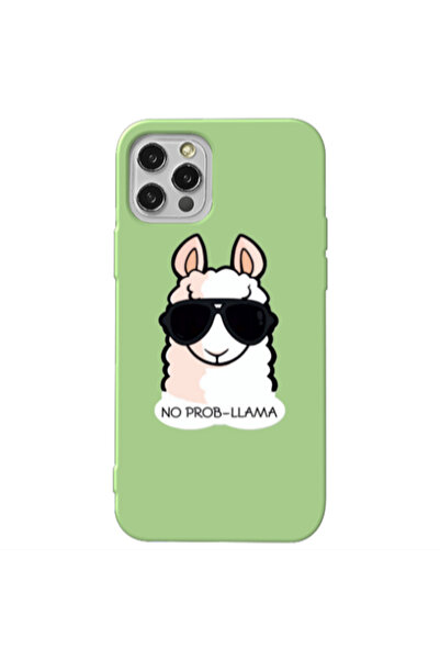 Other Apple iPhone 12 Pro Max No prob-lama Light Green Colored Silicone TPU Θήκη