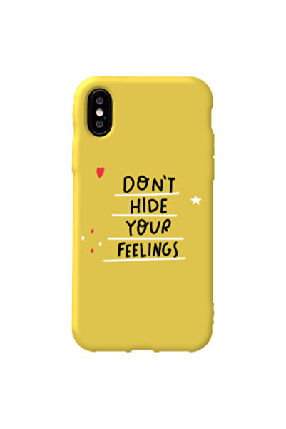Other Apple iPhone Xs Max Dont Hide Your Feelings Yellow Colored Silicone TPU...