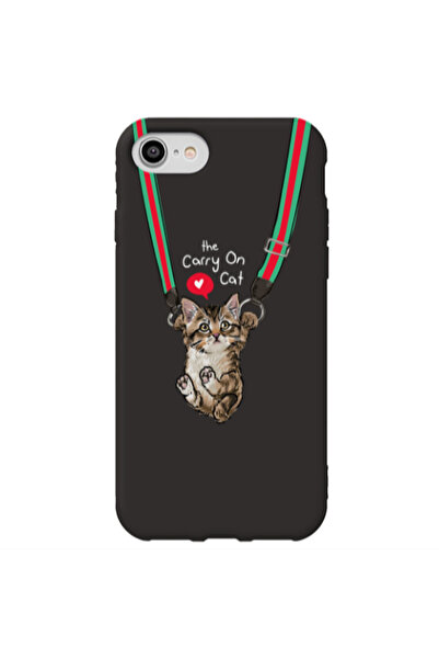 Other Apple iPhone 7 Swinging cat Black Colored Silicone TPU Θήκη