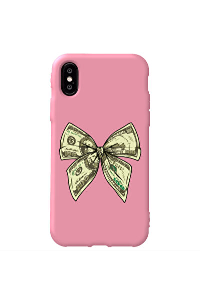 Other Apple iPhone Xs Bowtie Dollars Pink Colored Silicone TPU Θήκη