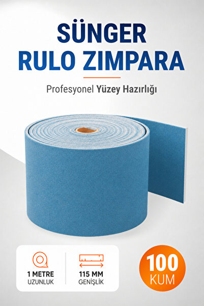 Badem10 Ahşap Sünger Zımpara Kağıdı (1 Metre) 100 Kum Mutfak Banyo Dekorasyon...