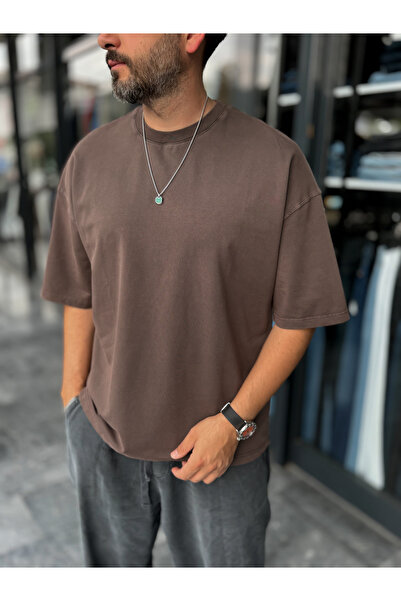 BYBASICMAN Coffee Washed Oversize T-Shirt Df-2180