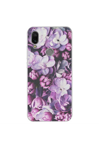 Other Xiaomi Redmi Note 7 Purple Flowers Transparent Silicone TPU Θήκη