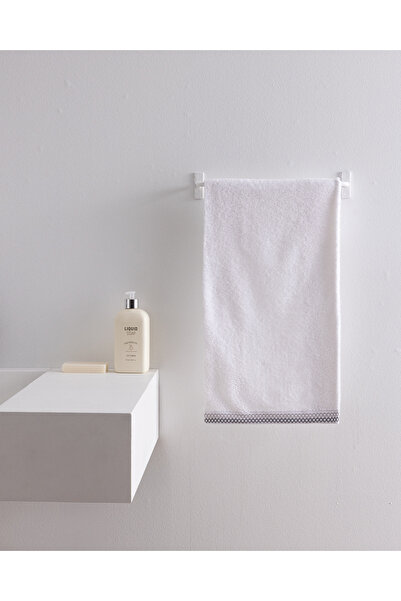 Madame Coco Topaze Cotton Face Towel - White/Grey - 50X70 cm