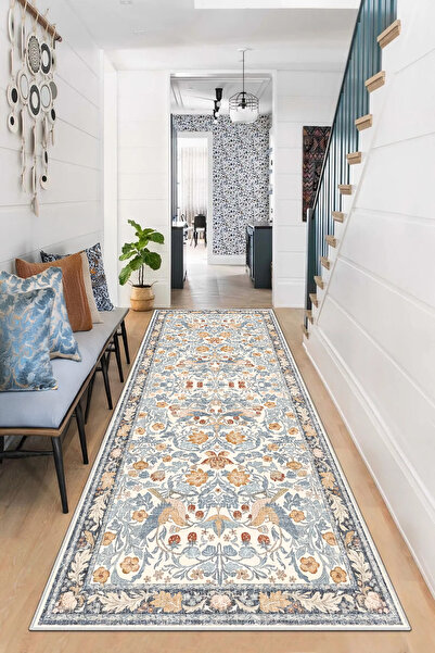 Thalia Home Kaymaz Taban Yıkanabilir Kalın Dokulu Dijital Baskılı Halı & Yoll...