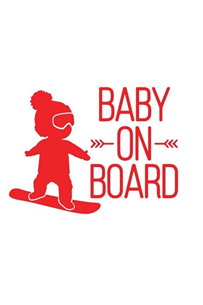 Oracal Autocolant Skateboard  "Bebeluș la bord ", roșu, 20cm