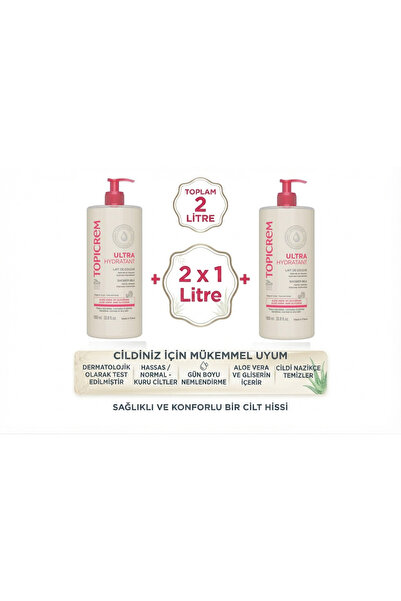 Topicrem Ultra Moisturizing Shower Milk 2 Pieces X1 Lt Intensive Moisturizing...