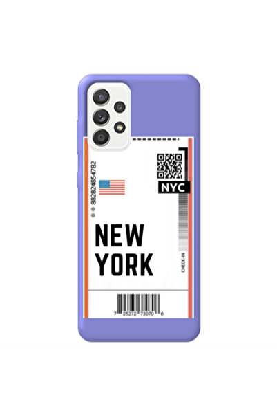Other Samsung A13 4G New York NYC Purple Colored Silicone TPU Θήκη