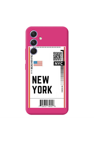 Other Samsung A54 New York NYC Fuchsia Colored Silicone TPU Θήκη