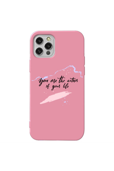 Other Apple iPhone 12 Pro Max You are the authors Pink Colored Silicone TPU Θήκη