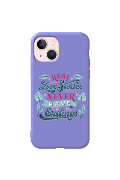 Other Apple iPhone 13 Love Stories Purple Colored Silicone TPU Θήκη