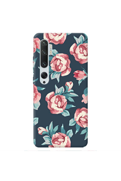 Other Xiaomi Mi Note 10 Purple roses Transparent Silicone TPU Θήκη