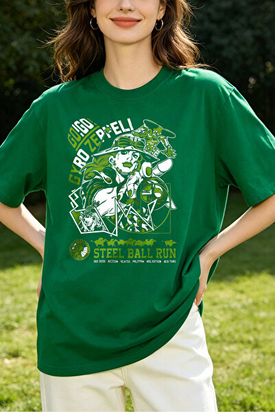 Fleck Womens T Shirts Gogo Yubari And Gyro Zeppeli Steel Ball Run Anime Graph...