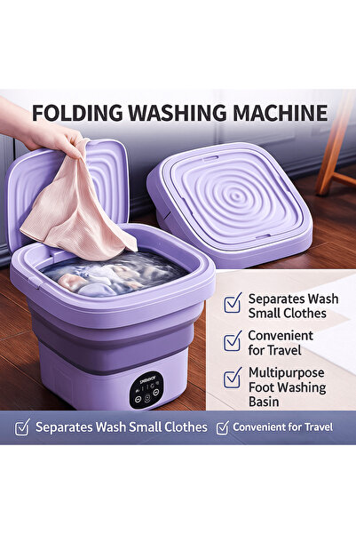 IQRAA Portable Folding Washing Machine Mini Travel Laundry Tub Washer