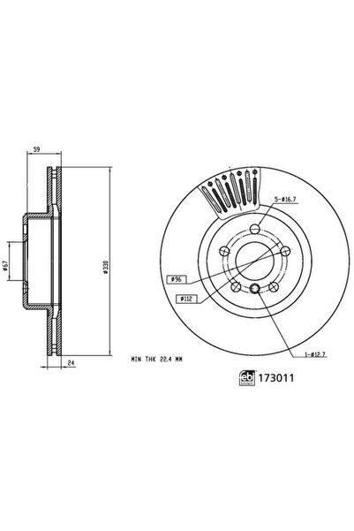 FEBI BILSTEIN Set 2 Discuri Frana Fata Dreapta/Stanga Bmw 2 (g42 G87) 3 (g20 ...