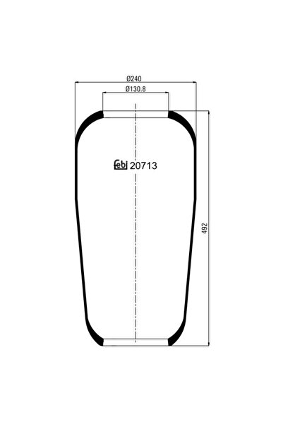 FEBI BILSTEIN Perna de Aer Spate (diametru: 198/240mm) Volvo F10 F12 F16 Fl F...